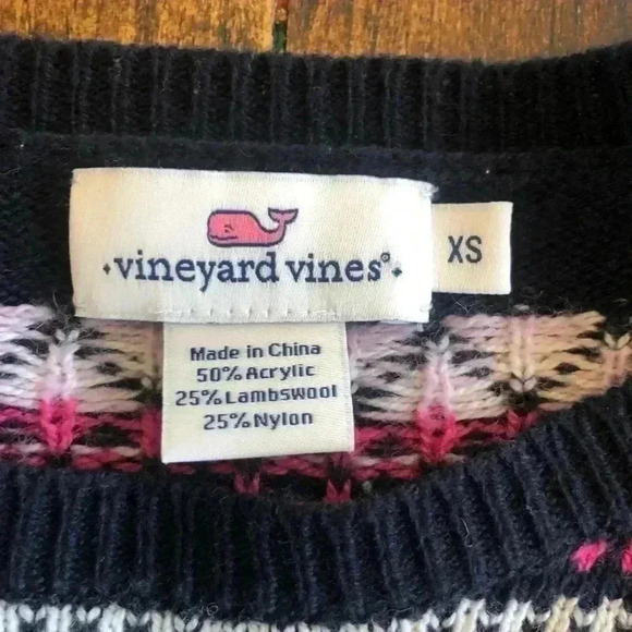 Vineyard Vines | Blue & Cream Striped Fair Isle Sweater - Picture 2 of 4